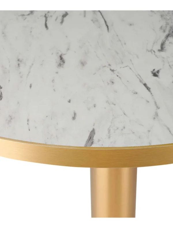 Laminate Top: Egger White Carrara Marble (F204 ST9) Gold Edge - Image 2